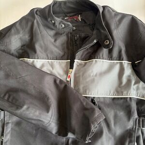 Power Trip Motorcycle Riding Jacket Black Gray Racing Biker Moto Coat Mens Large